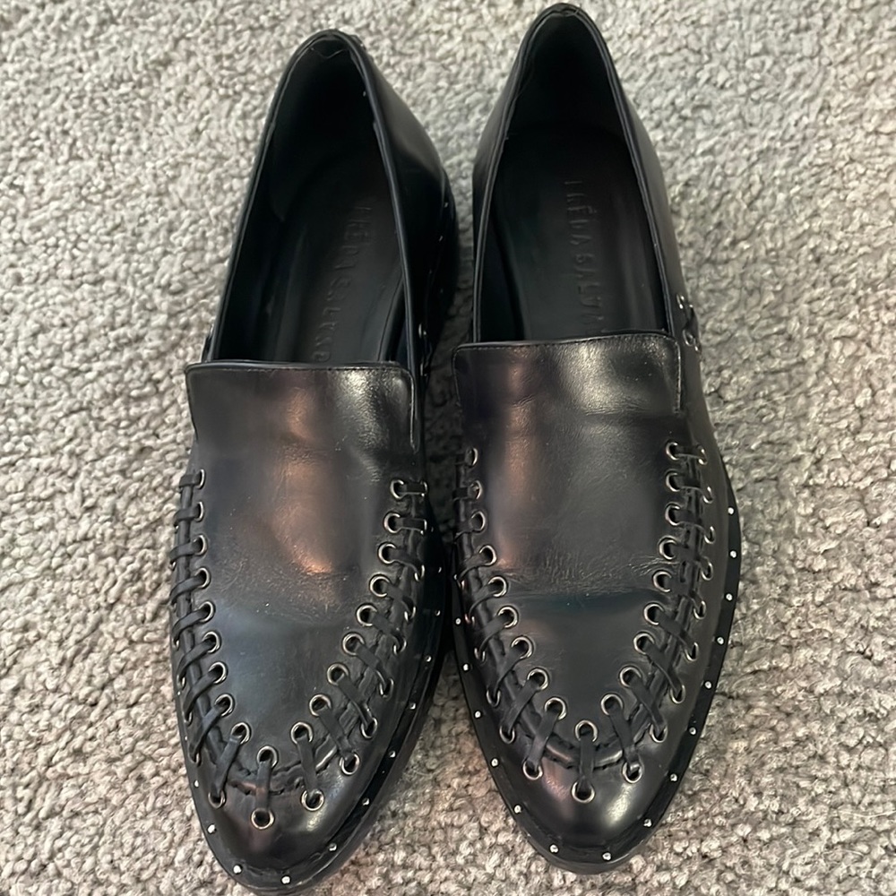 Freda Salvador Black Leather Loafers